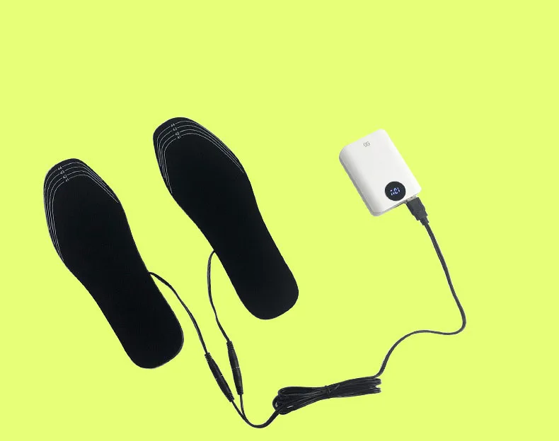 Winter Outdoor Sports Keep Warm Black Unisex EVA Rechargeable Electric USB Heated Shoe Insoles