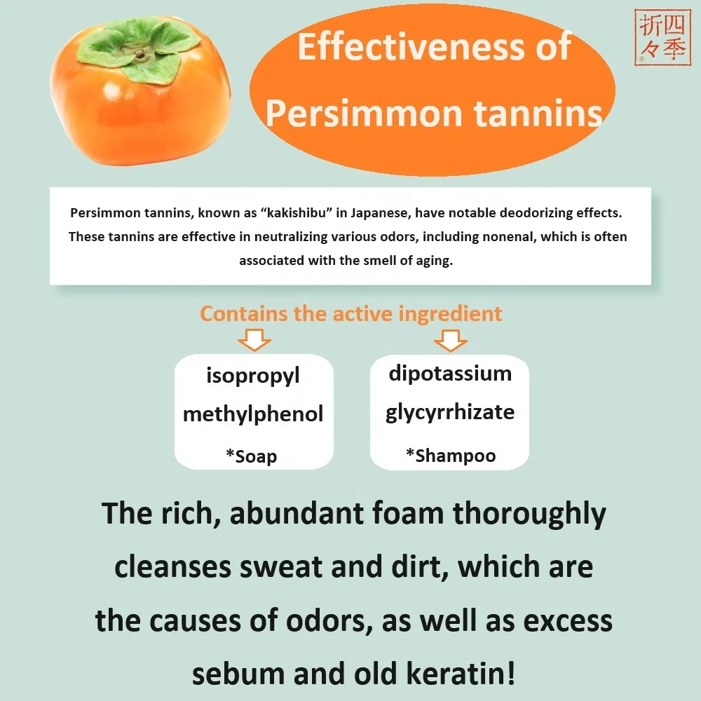 Made in Japan Kakishibu Body Soap 600ml deodorant Persimmon Tannin Extract Hyaluronic Acid Hot Selling Products 2023 Wholesale