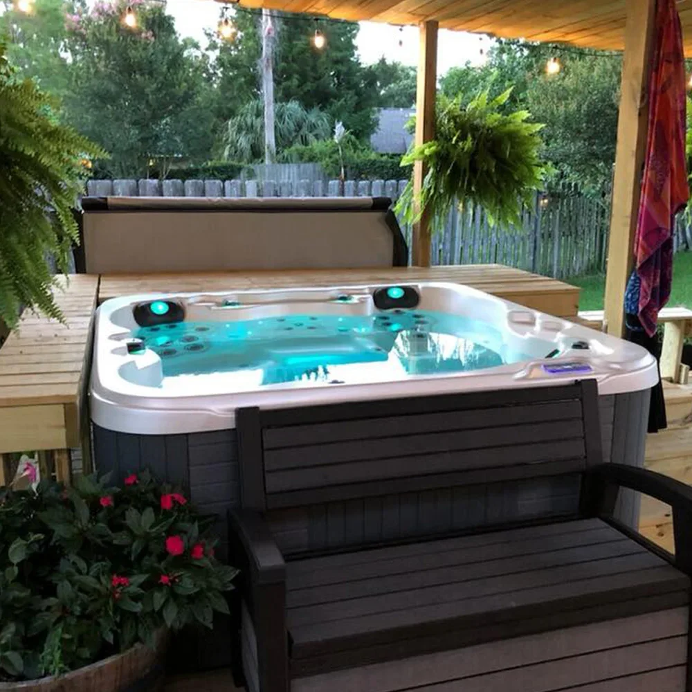 8 People Spa Outdoor Hot Tube Yacuzzi Whirlpool Massage White Color With Balboa System Spas Ce Approved In Hotel