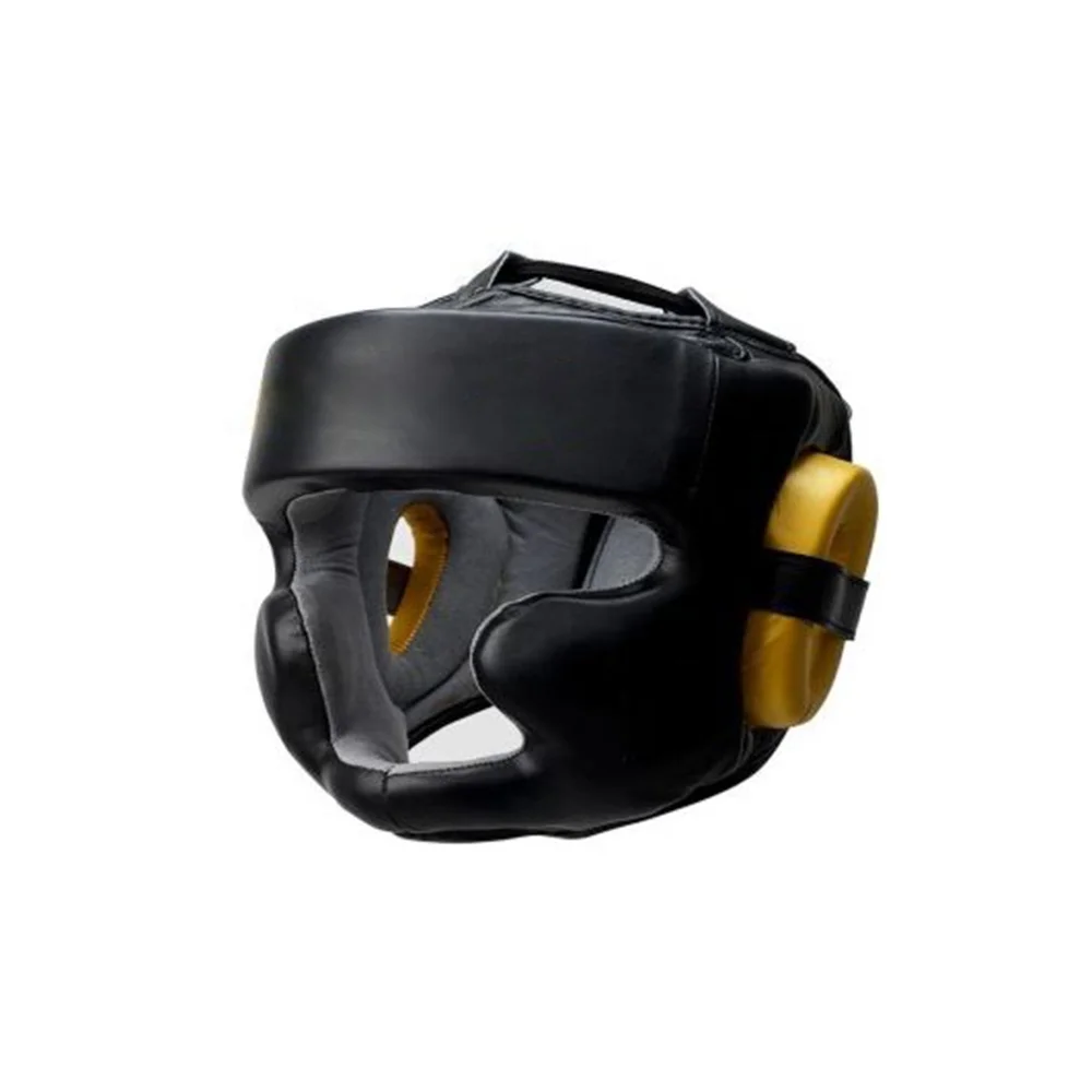 Professionally bright leather red boxing helmet factory price adjustable protection kick boxing head guard