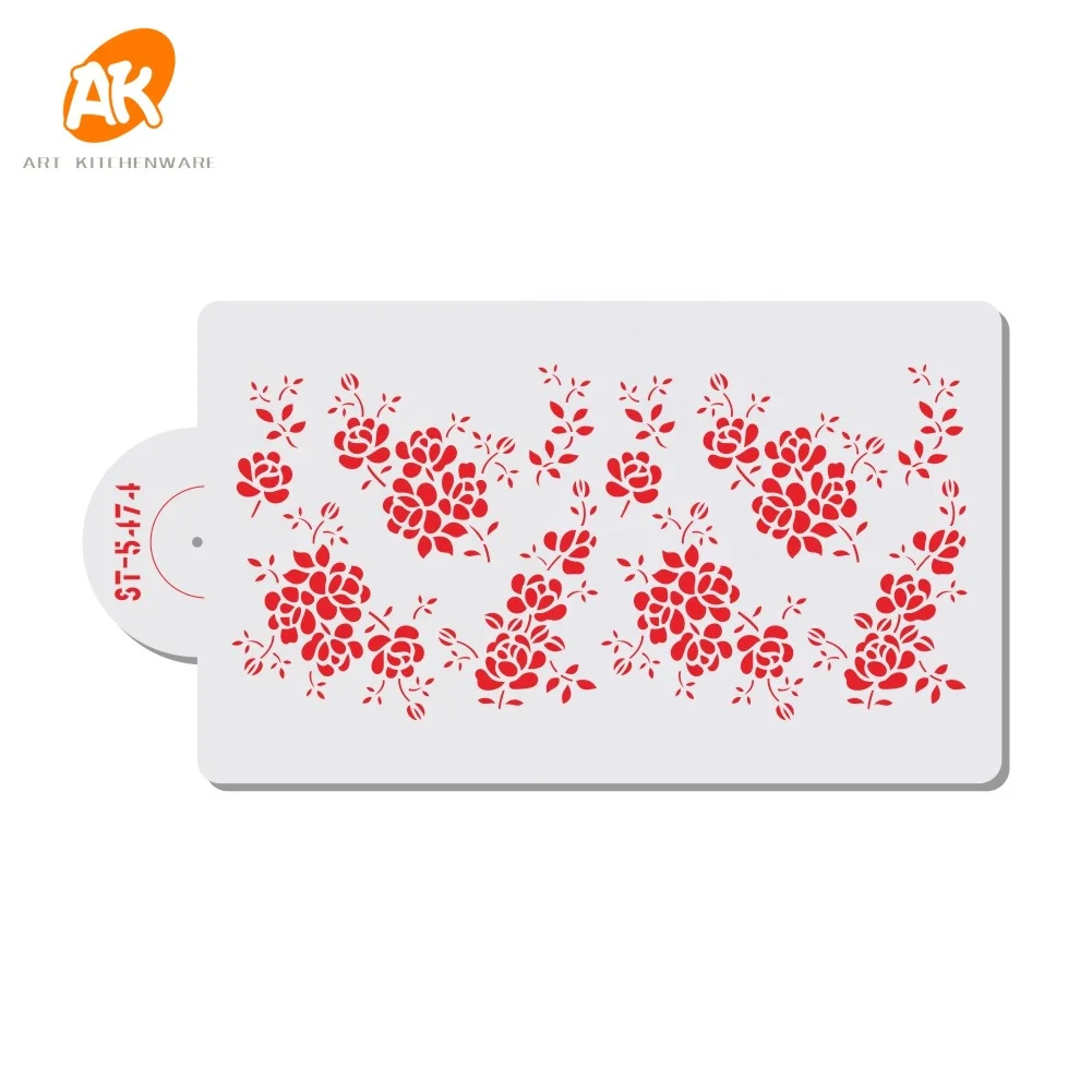 AK Custom Cake Decorating Stencils Plastic Templates Airbrush Stencil Reusable Painting Drawing Art Stencil ST-5474