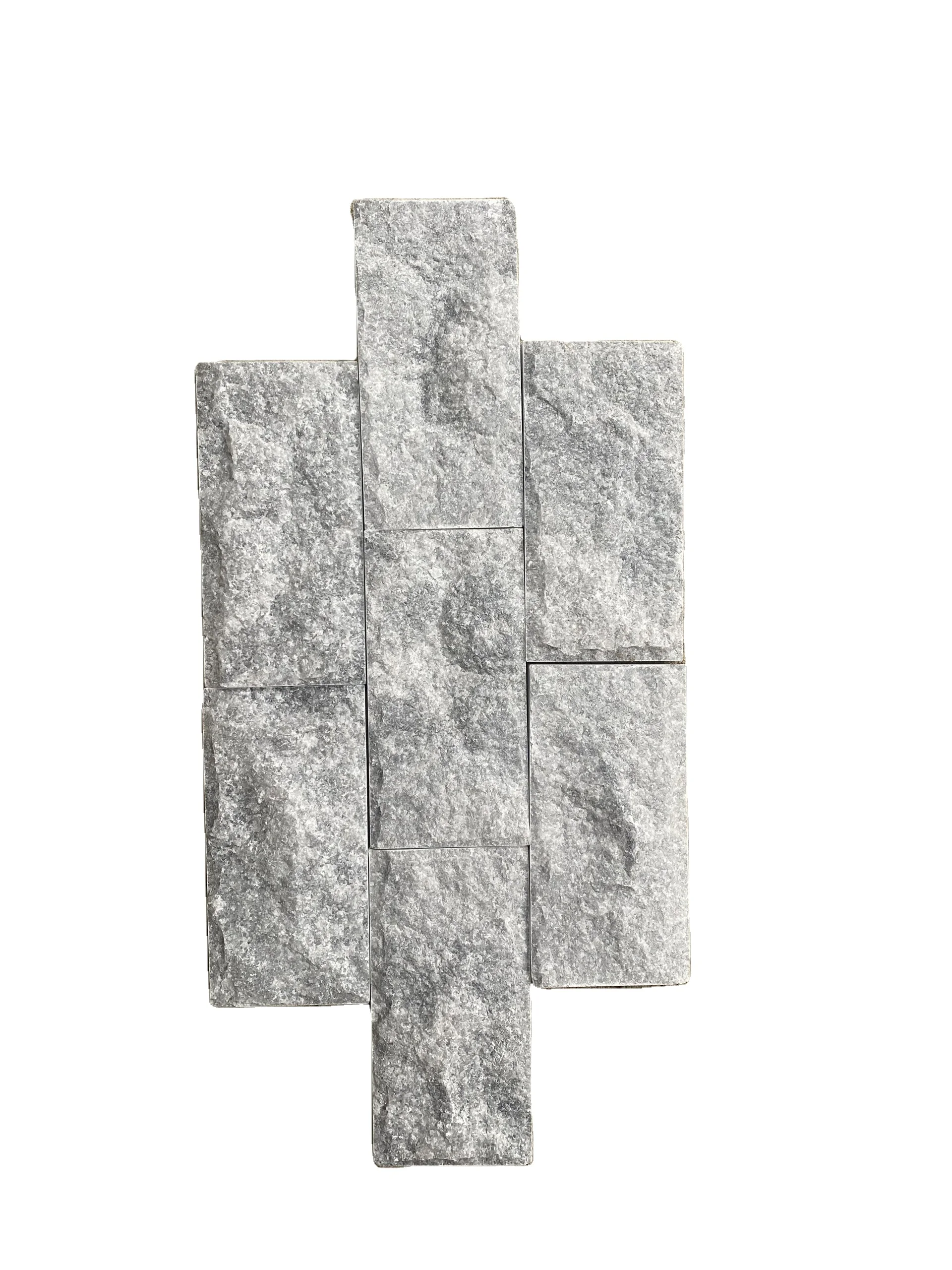 Hand-Split White Marble Stone 10x20x1.5cm for Wall Decor