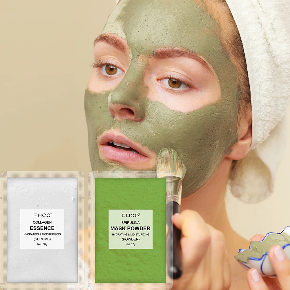 Custom Logo Anti Aging Anti Acne Beauty Face Spirulina Mask Private Label Natural Organic Deep Cleanse Spirulina Face Clay Mask