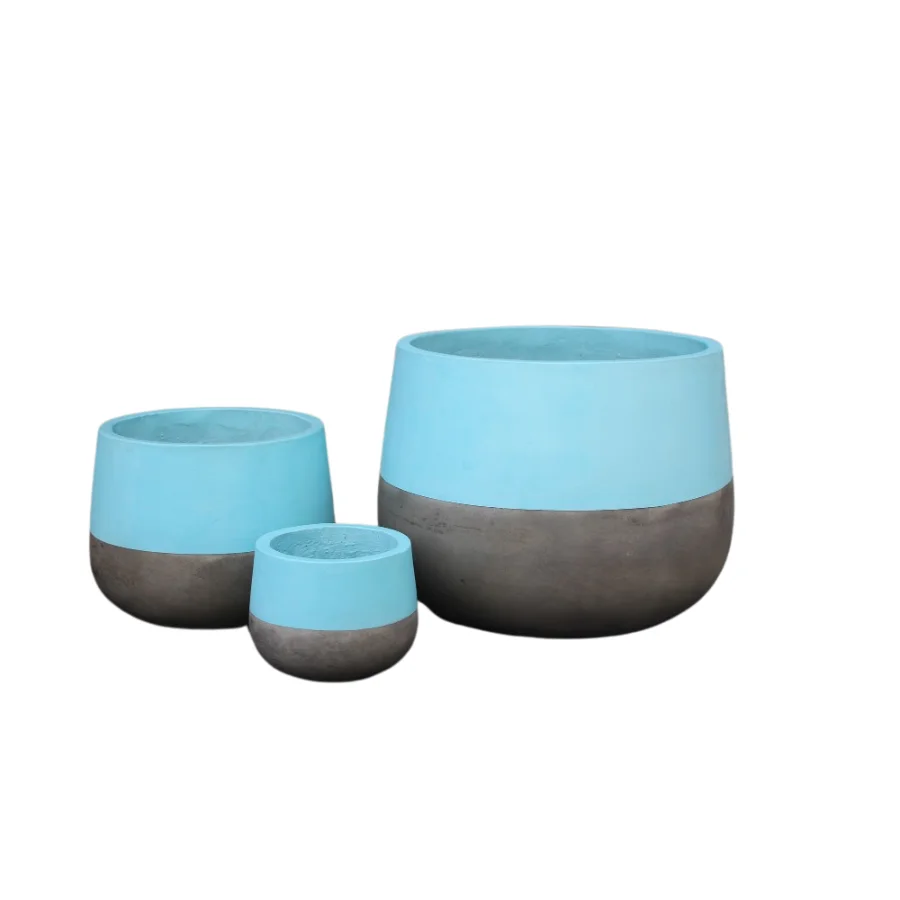 Small Space Gardening Maximizing Plant Display with Concrete Pots with a set of 3 from Vietcraft