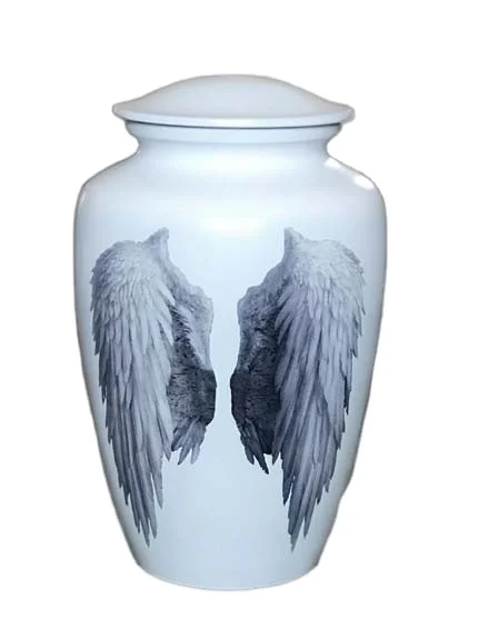 Блестящая синяя задняя Классическая урна для кремации взрослых