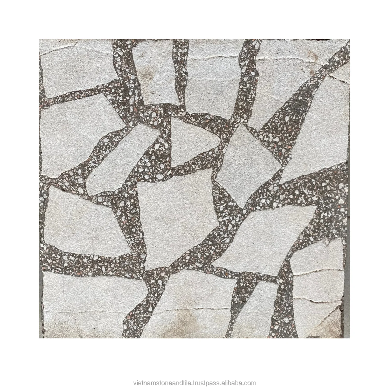 Оптовая цена мраморная плитка для уличной брусчатки 300x300 терраццо нескользящая садовой дорожки Гранитная Смешанная Цементная