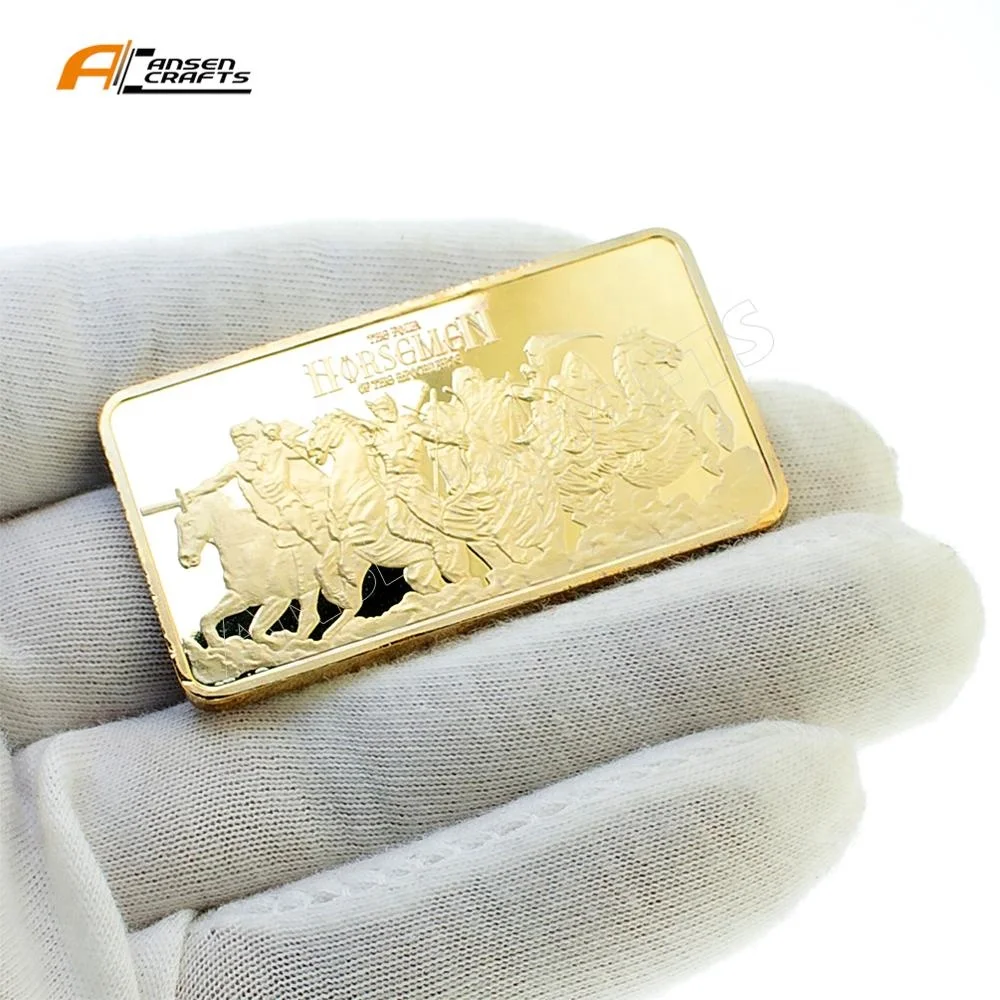 Cross Jesus Christ on the Custom Made Gold Rose Ingot Shape Bar