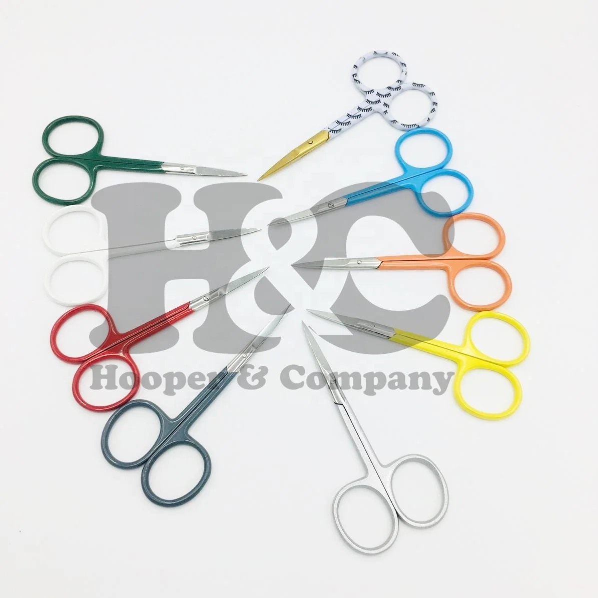 Customize Color Coating Beauty Saloon Scissors High Quality Stainless Steel Hand Made Scissor Eyelash Eyebrow Baby Use