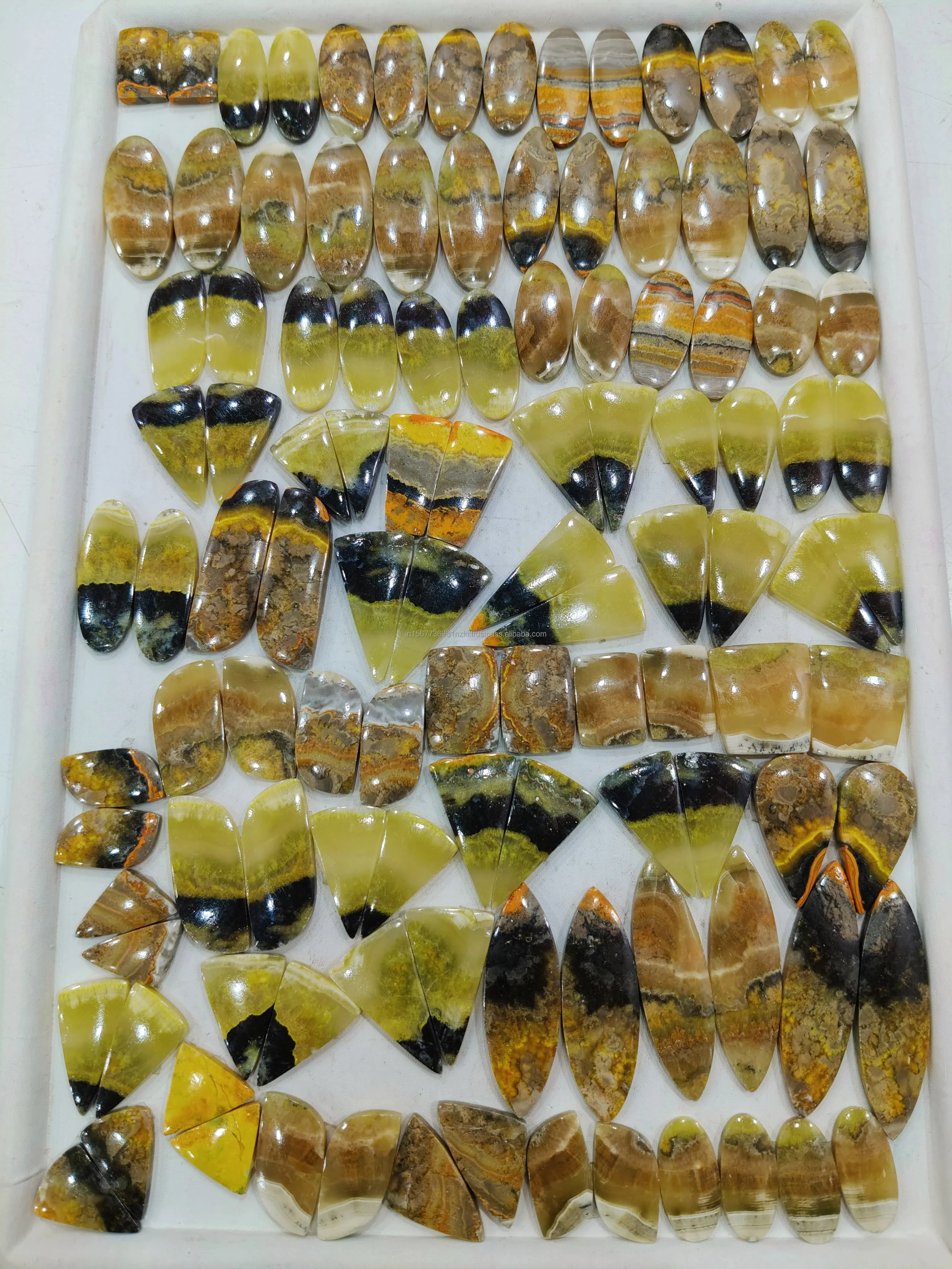 AAA+ Quality Free Size Bumble Bee Jasper Cabochon Pair Stone Best Quality Product Light Weight Material Natural Stone Pair