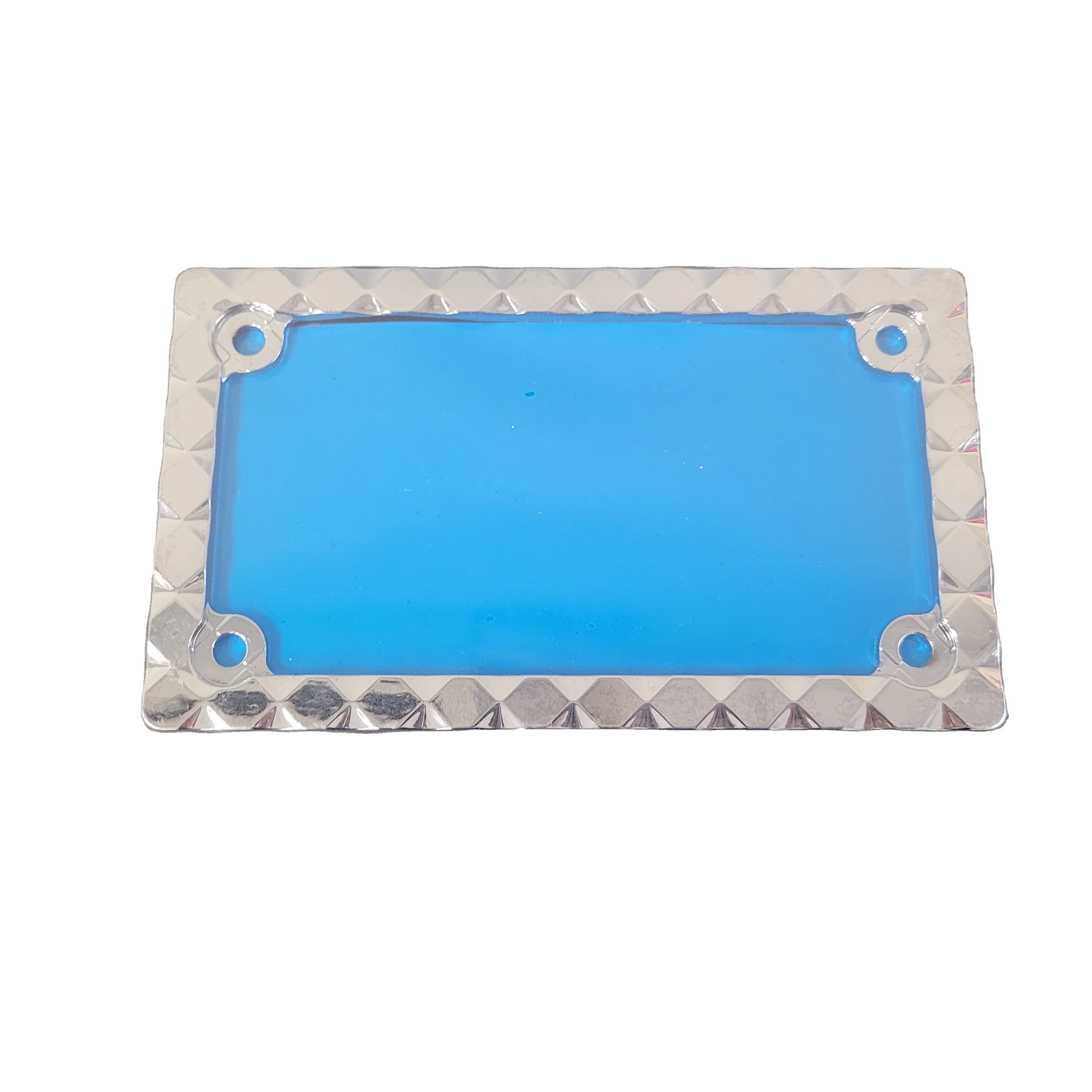 Motorcycle Accessories Silver Diamond Plate License Plate Frame for Bike Customization