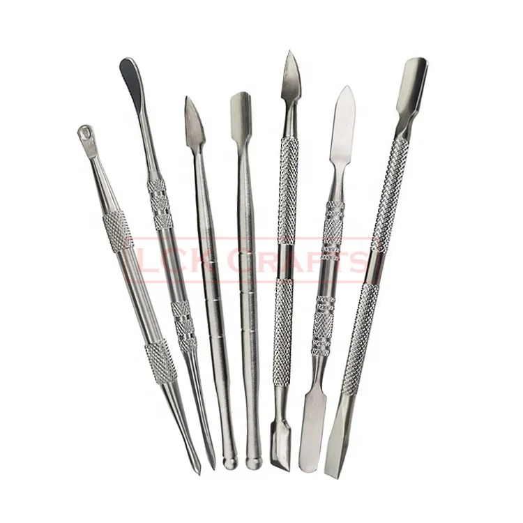 Stainless Steel Wax Spatula Pottery Tools Kit Metal Clay Sculpting Tool Set Silver Color Wax Caver Set