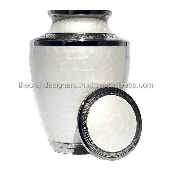 Silver Finished Antique Large Cremation Urn For Adults Funeral Supplies Wholesale Memorial Ashes Keepsake Metal Urns Exports