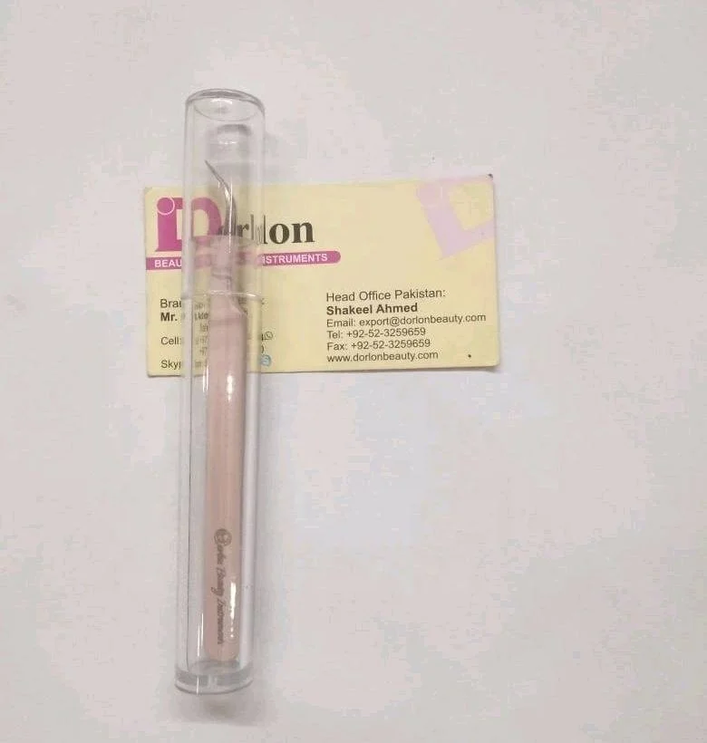 high quality custom logo metal eyelash tweezers With Plastic Tube Packing