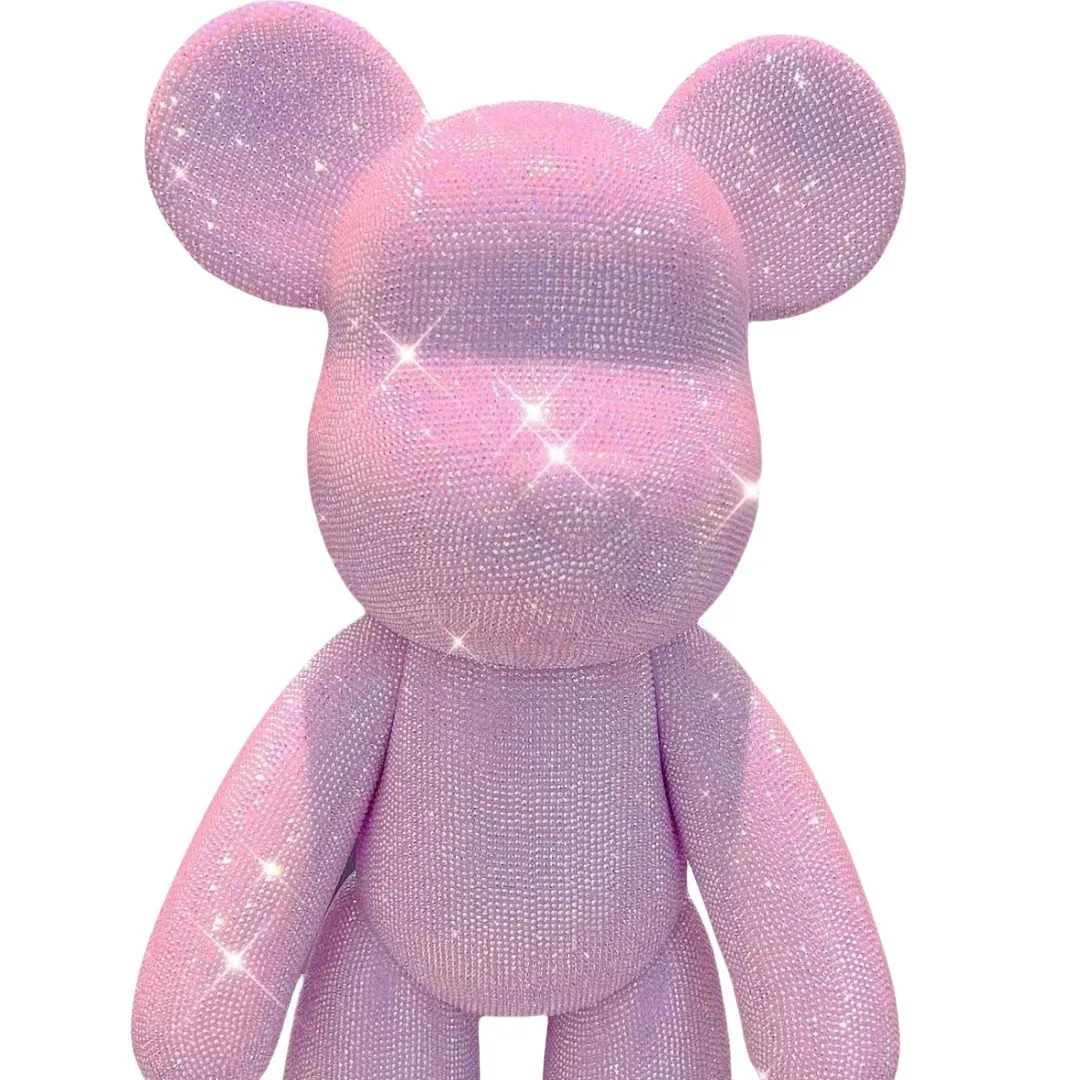 23cm Stick-on Crystals Bear Handmade DIY Inlaid with Violent White Body Fluid PVC Wholesale Supply