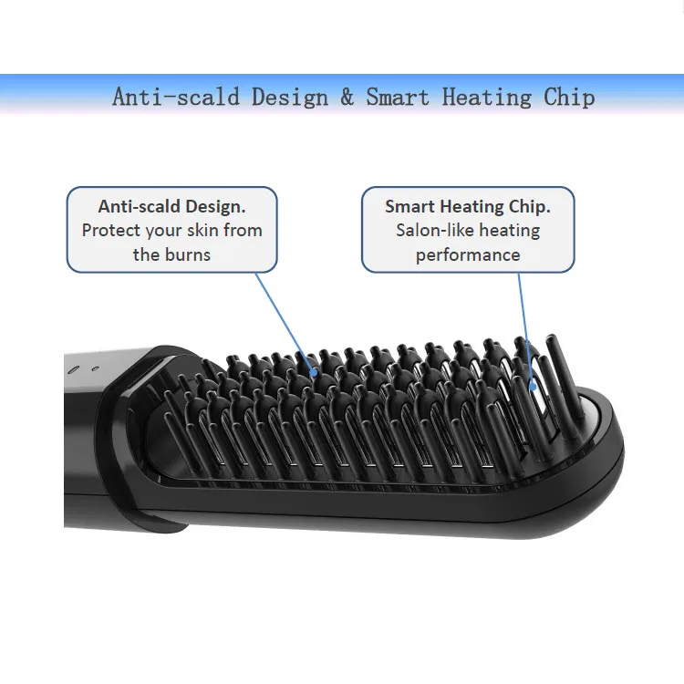 Professional Hot Comb Anti-scalding Hair Straightener Brush Ceramic Hair Curler Heated Electric Smart Brush Hair Straightener