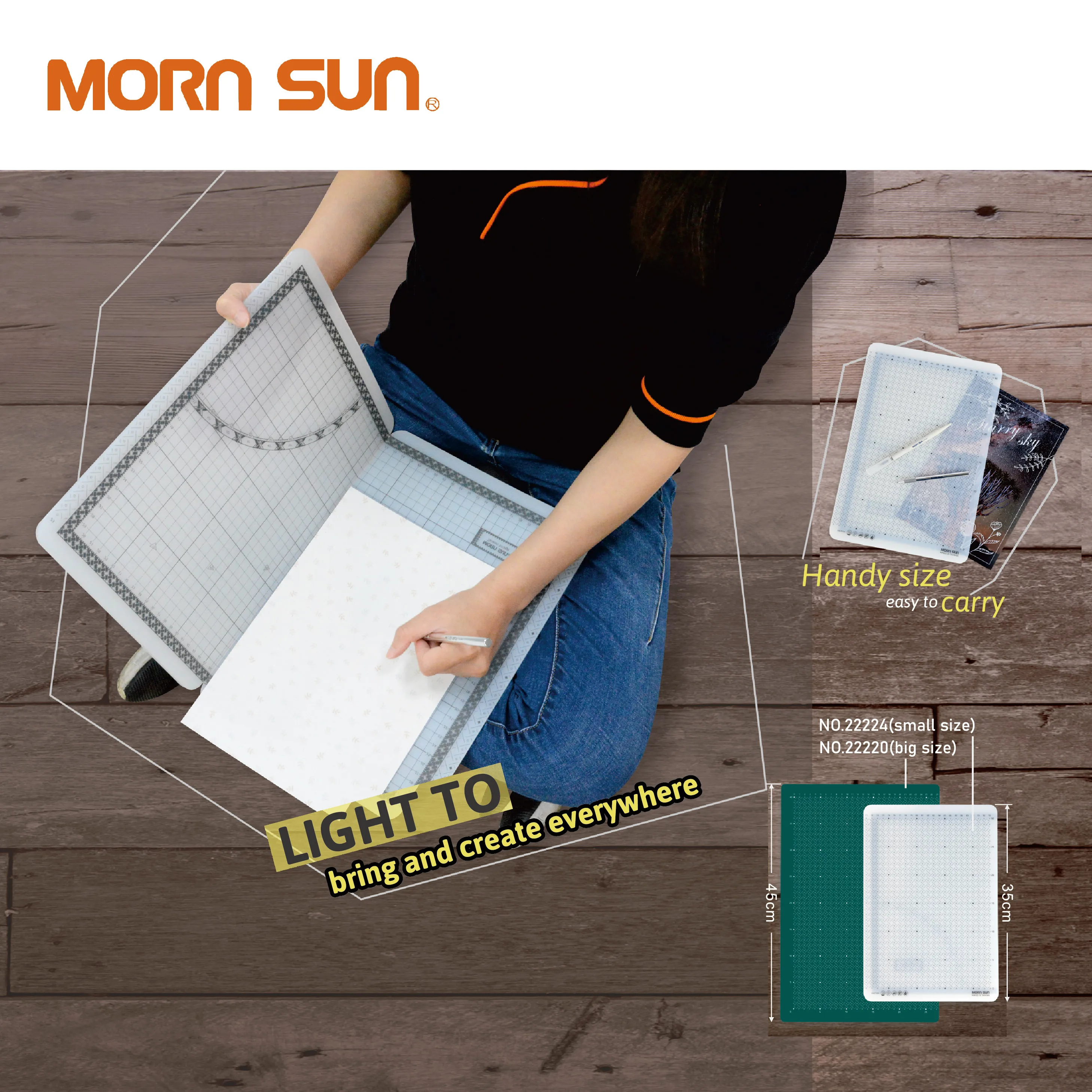 FLIP FUN CUTTING MAT, TPE Triple foldable cutting mat 3layers for durability handy size easy to carry