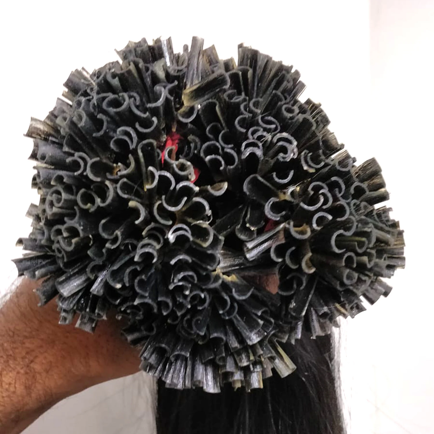 Best quality virgin quality wavy texture natural remy human hair i tip hair extension cuticle aligned human hair
