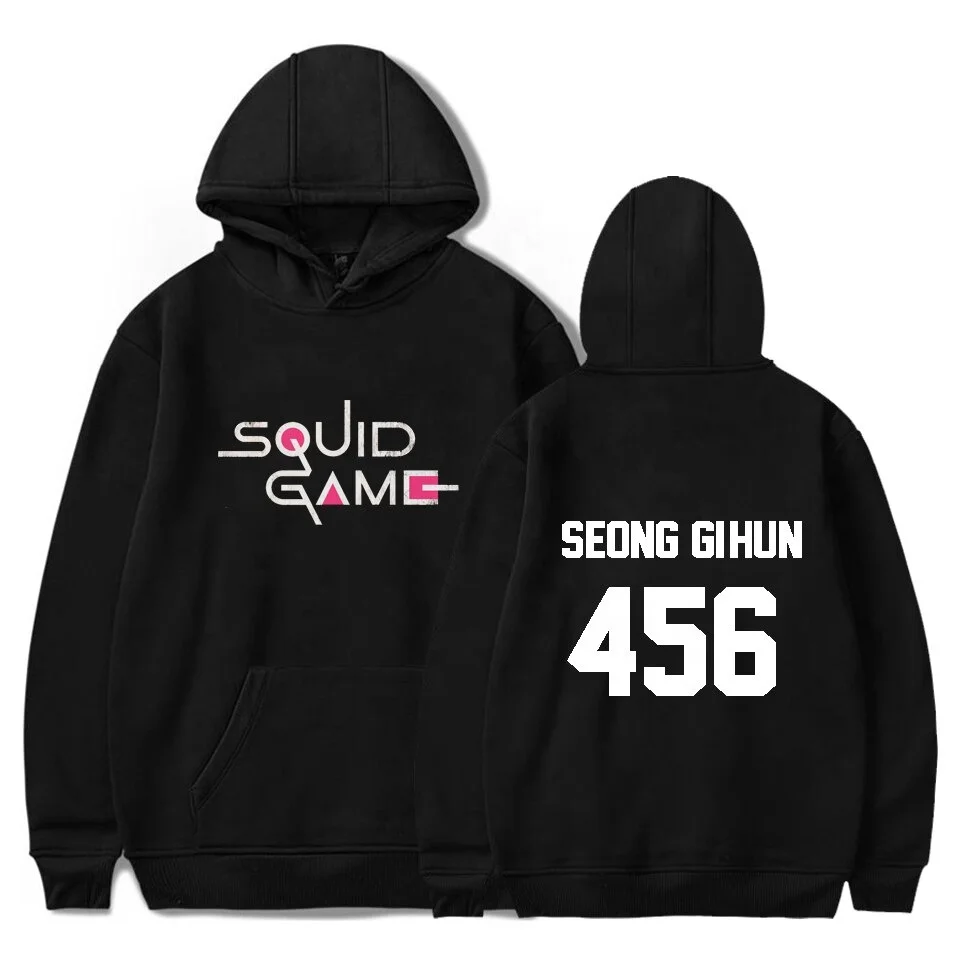 New Hot Selling Squid game SEONG GIHUN 456 High Quality Black Oversized Blanket Hoodie Set