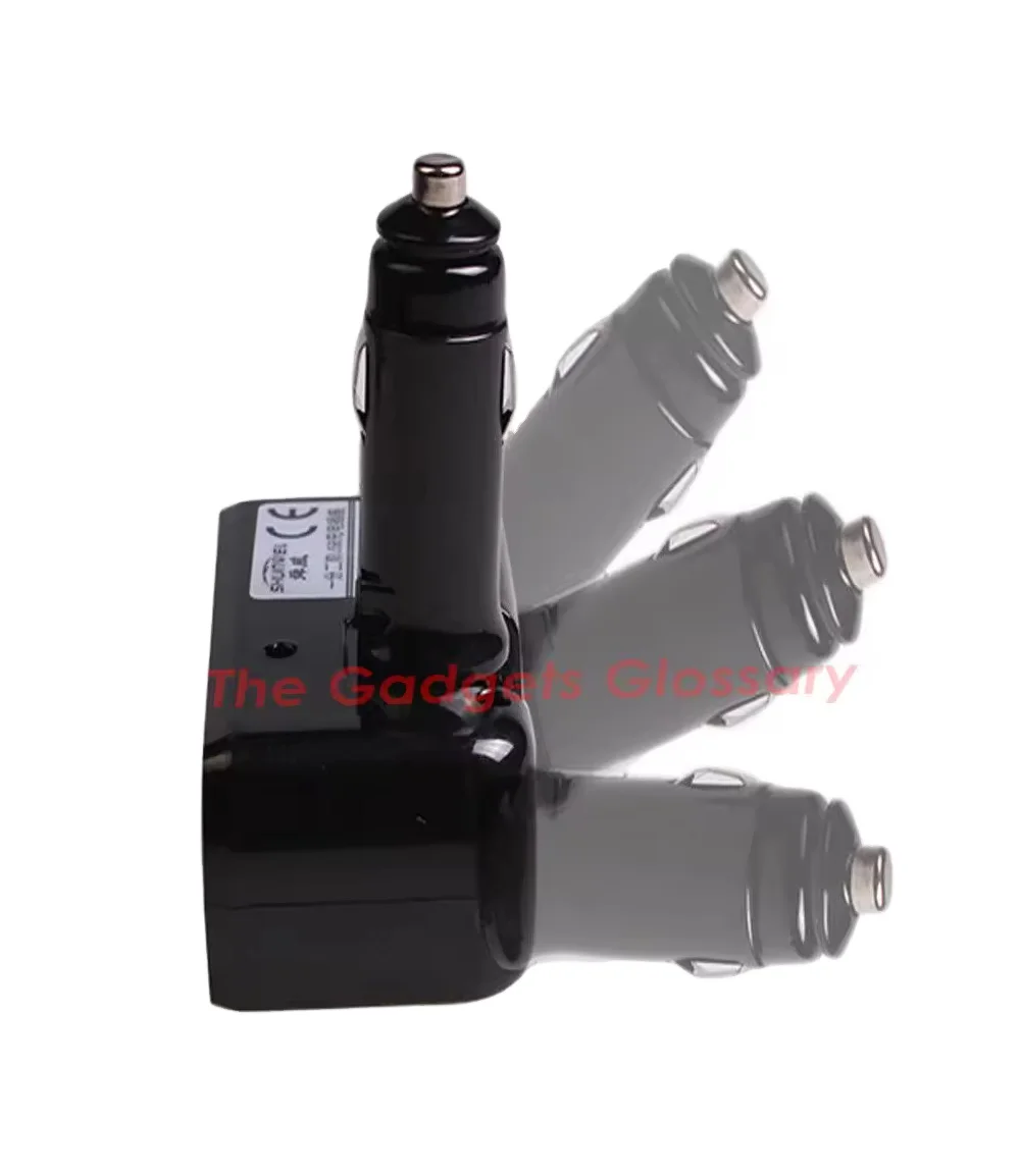 12V USB Car Socket 3 Ports Charging Bluetooth Connection Hot Selling 1637 Model New Design Tesla Vehicles BYD Cigarette Lighter