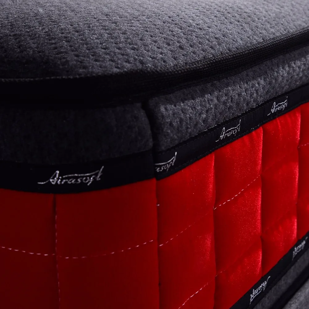 king and queen size natural latex gel memory foam and foam 5 pocket spring mattress vacuum compress roll up  in box