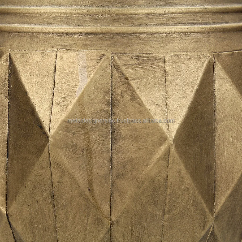 Set of 2 Aged Metal Diamond Planters Amazing and different attractive look planters