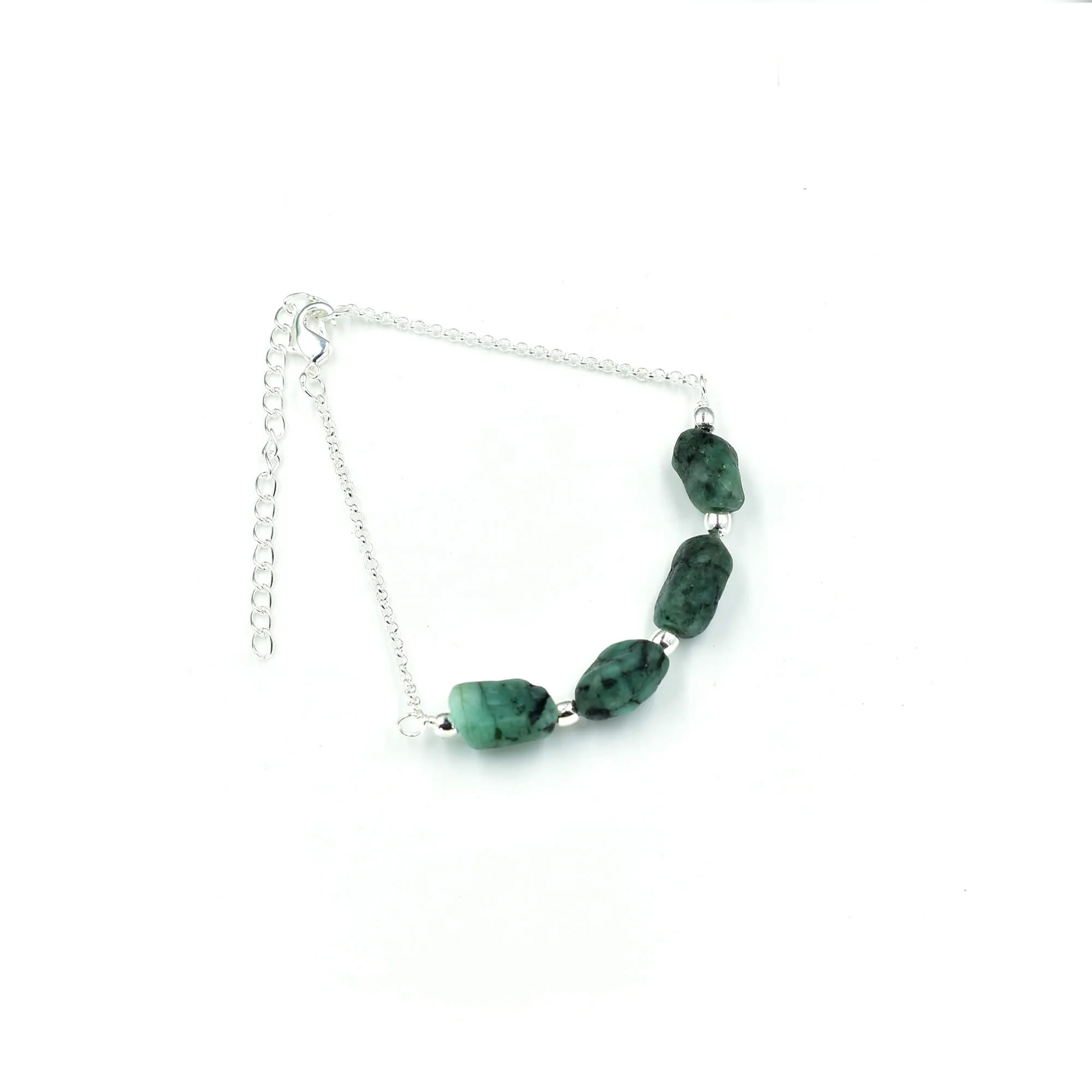 Emerald raw beads bracelets healing crystal may birthstone beads jewelry natural emerald crystal beaded bracelets gift for her