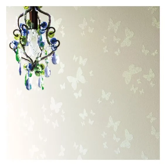 A stylish luxury wallpaper designed with glittering butterflies made in Japan to decorate the walls of SINCOL.