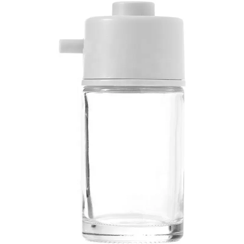 Custom Logo Kitchen Cooking Tools Press Type Oil Pot Soy Sauce Bottle Glass Seasoning Bottle