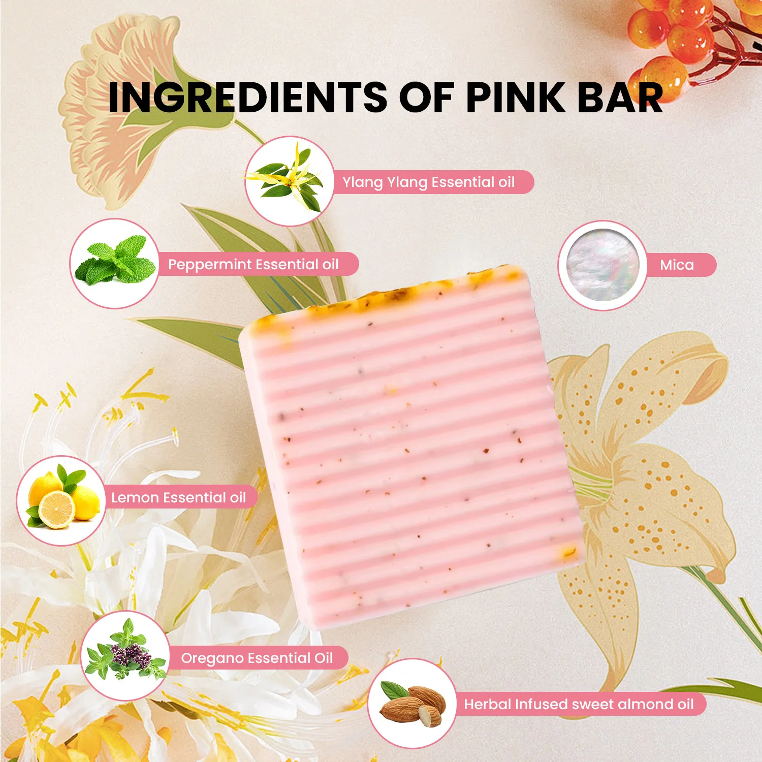 Private Label  Organic Handmade female hygiene yoni bar  Rose soap roses Womb Detox