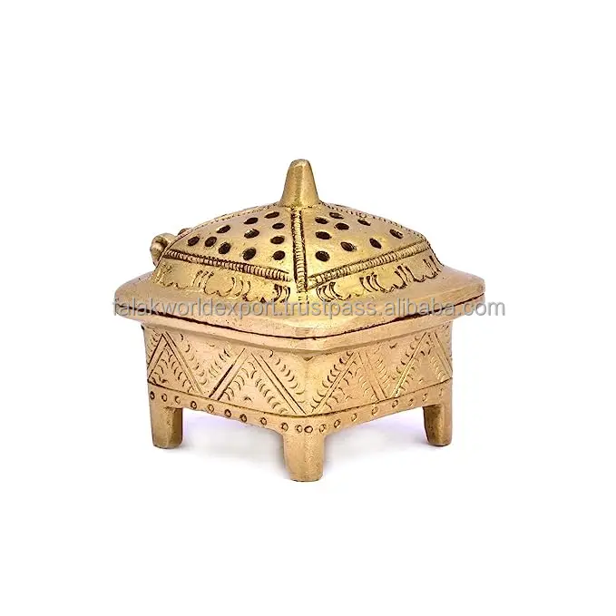 Высококачественный 100% держатель из натурального дерева уникальный дизайн красивый латунный Dhopp Dani для храмового домашнего использования экспортируется мира фалака