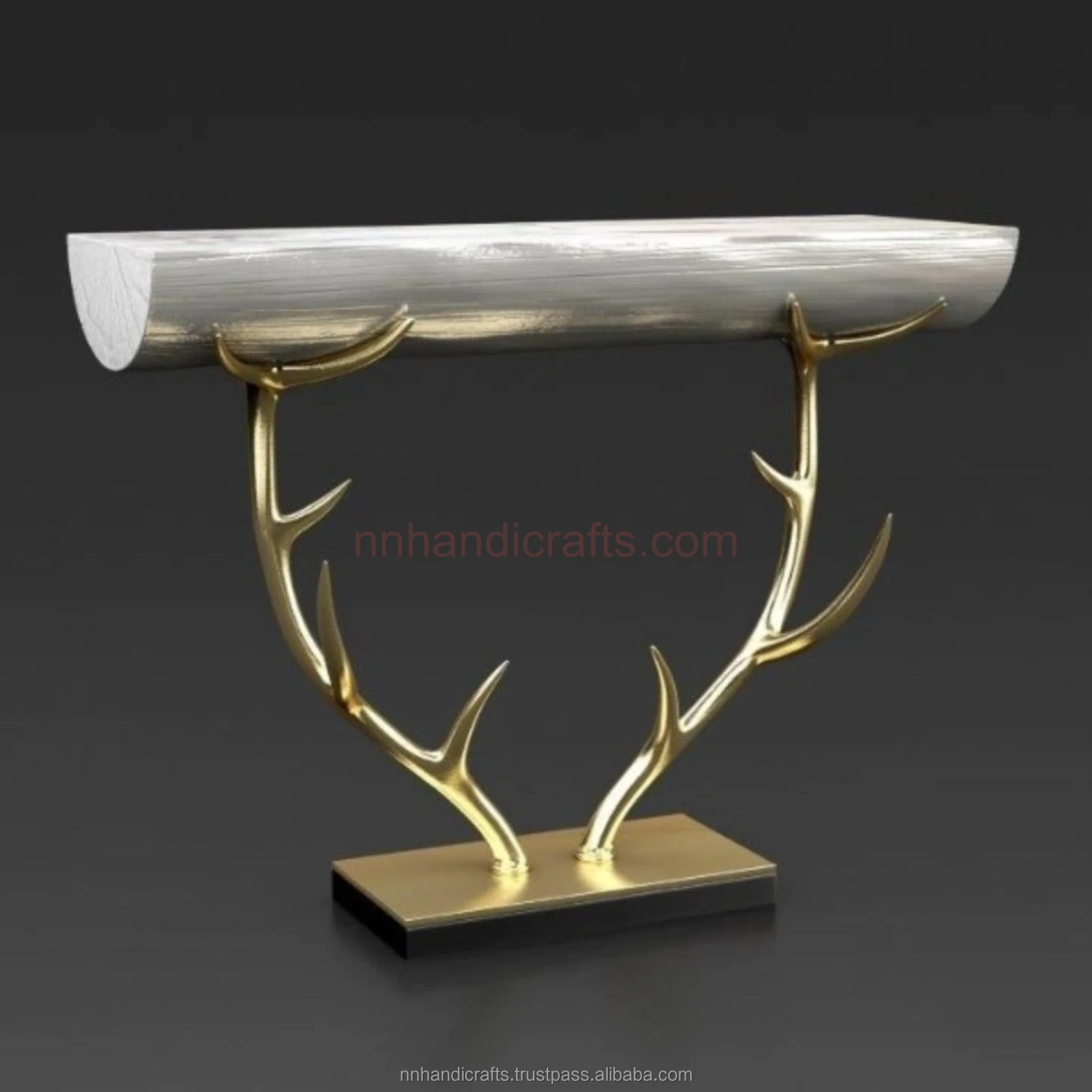 Craftsman Aluminium Metal Golden Plated Gold Glass Rectangular Console Tables Console Tables Console Tables For Farmhouse Hall