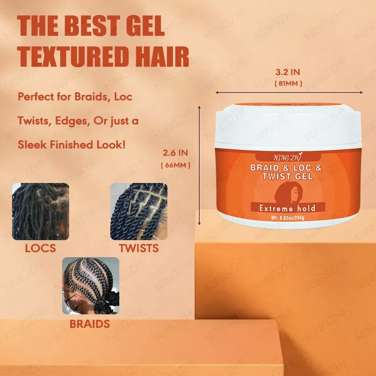 Create my own logo popular in USA xxl unisex extra hold curly hair braiding gel