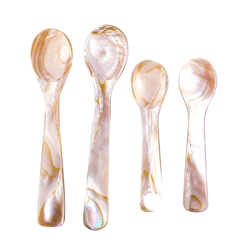 Wholesale Mother Pearl Caviar Spoon and Placemat Natural MOP Vietnam Shell Pink White Black Kitchen Usage