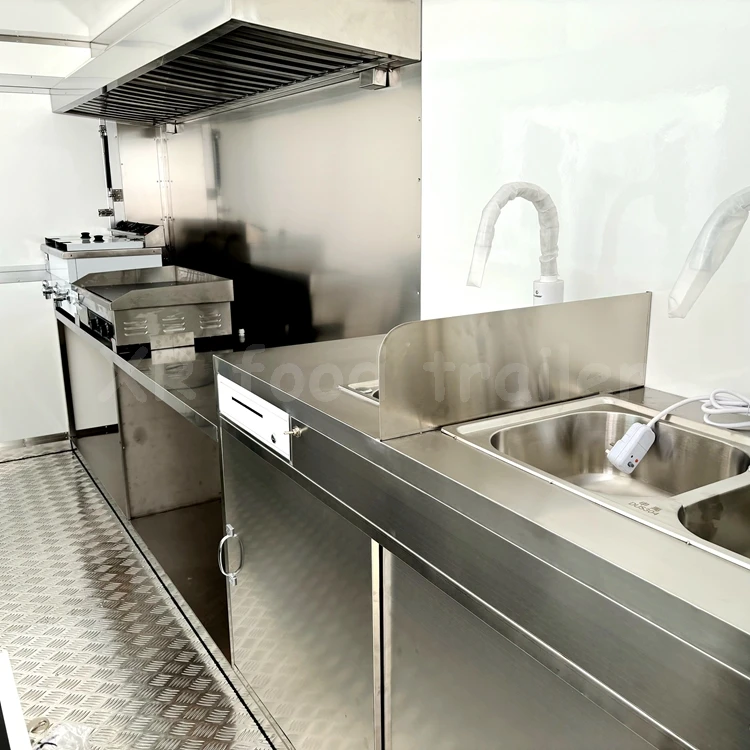 double axle small mobile bakery kebab caravan truck or trailer for panama food with ovens vent hood puff corn