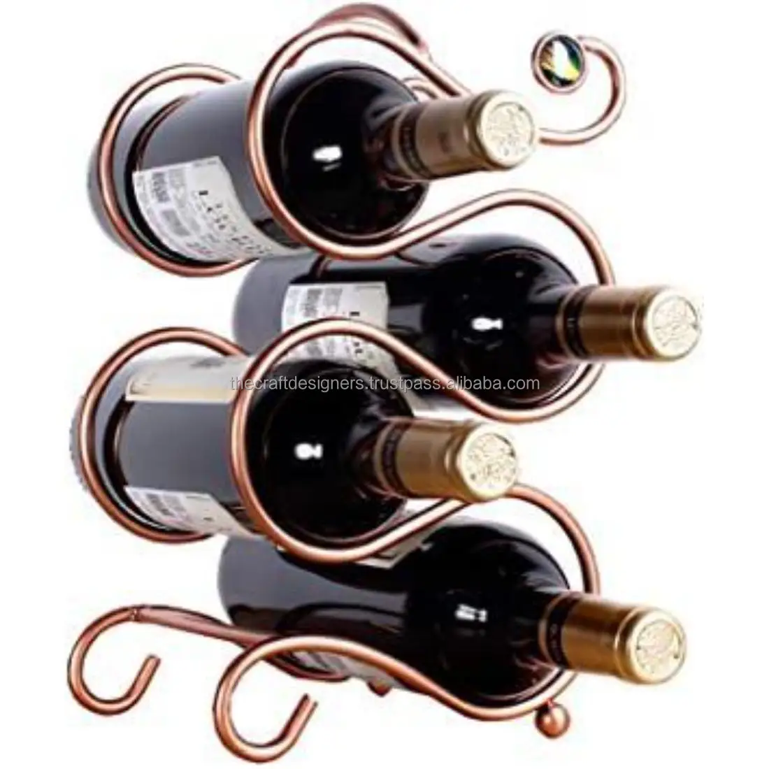 Hot Selling Customized 3-Bottle Display Rack Indian Handcraft Iron Wire Wine Rack Elegant Champagne Stand Home Party Showcase