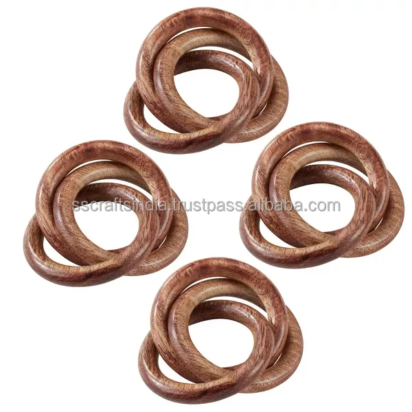 Indian Wooden Napkin Ring Simple High Quality Selling High 2024 Handmade Wooden Napkin Ring Factory Direct By SS CRAFTS INDIA