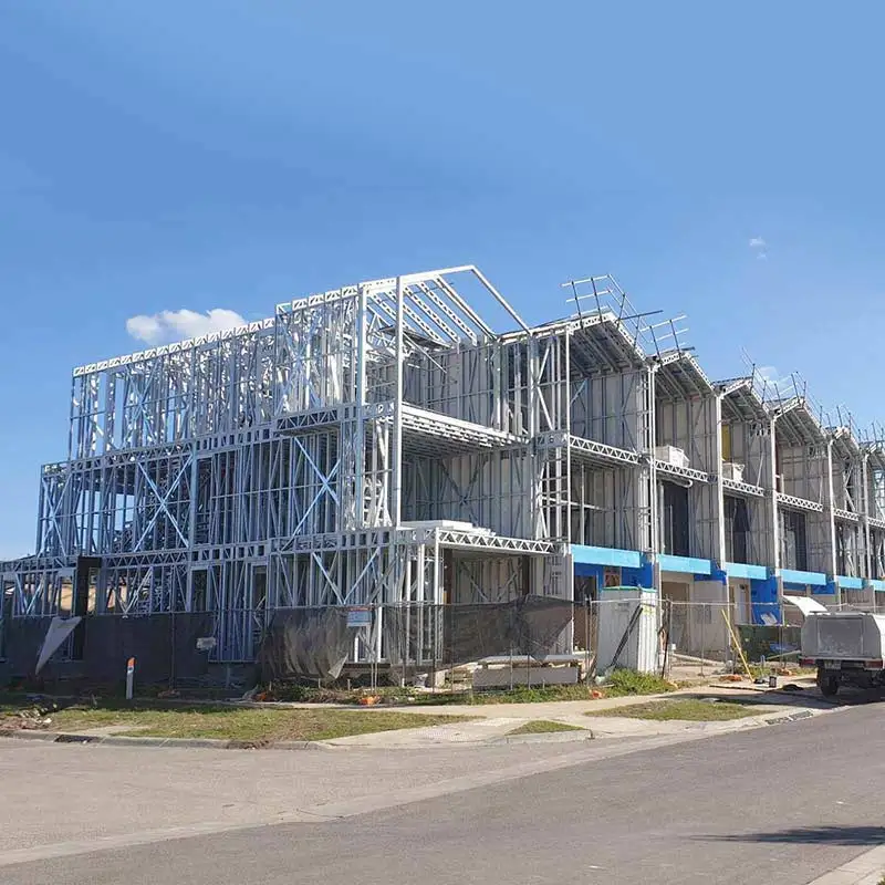 prefab light steel frame home townhouse building  kits apartment 3 bedrooms home multi family house prefabricated