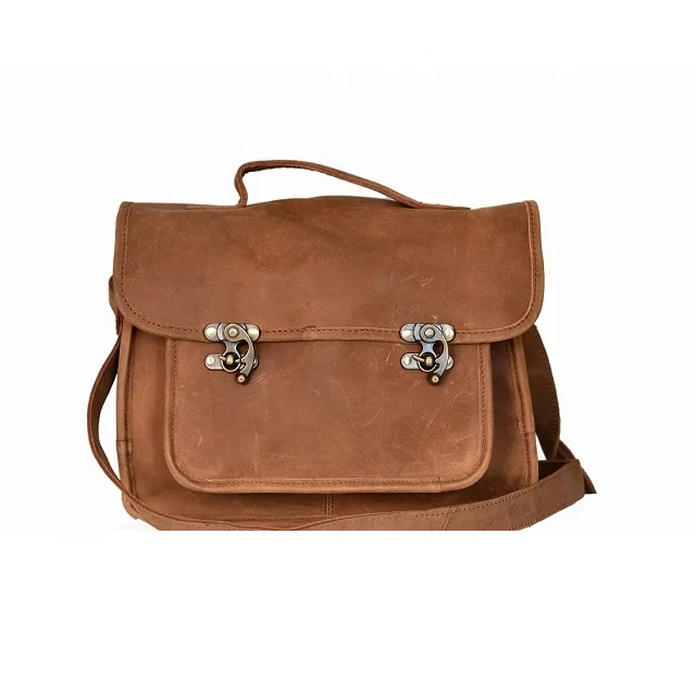 Business Messenger Bag custom logo Leather Briefcase Unsex Leather Bag From India High Quality Leather