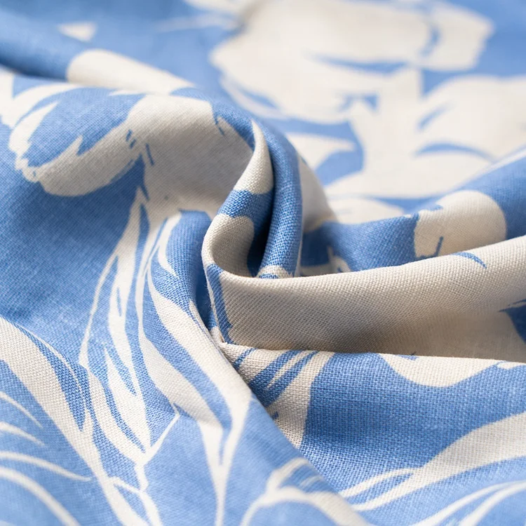 Нет минимального заказа французская льняная ткань 55 лен 45 вискоза тканая для одежды с принтом на заказ