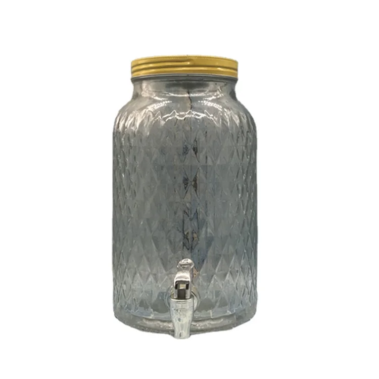 Hot sale  Glasses dispenser juice jar container with Customised LOGO  Glass Round