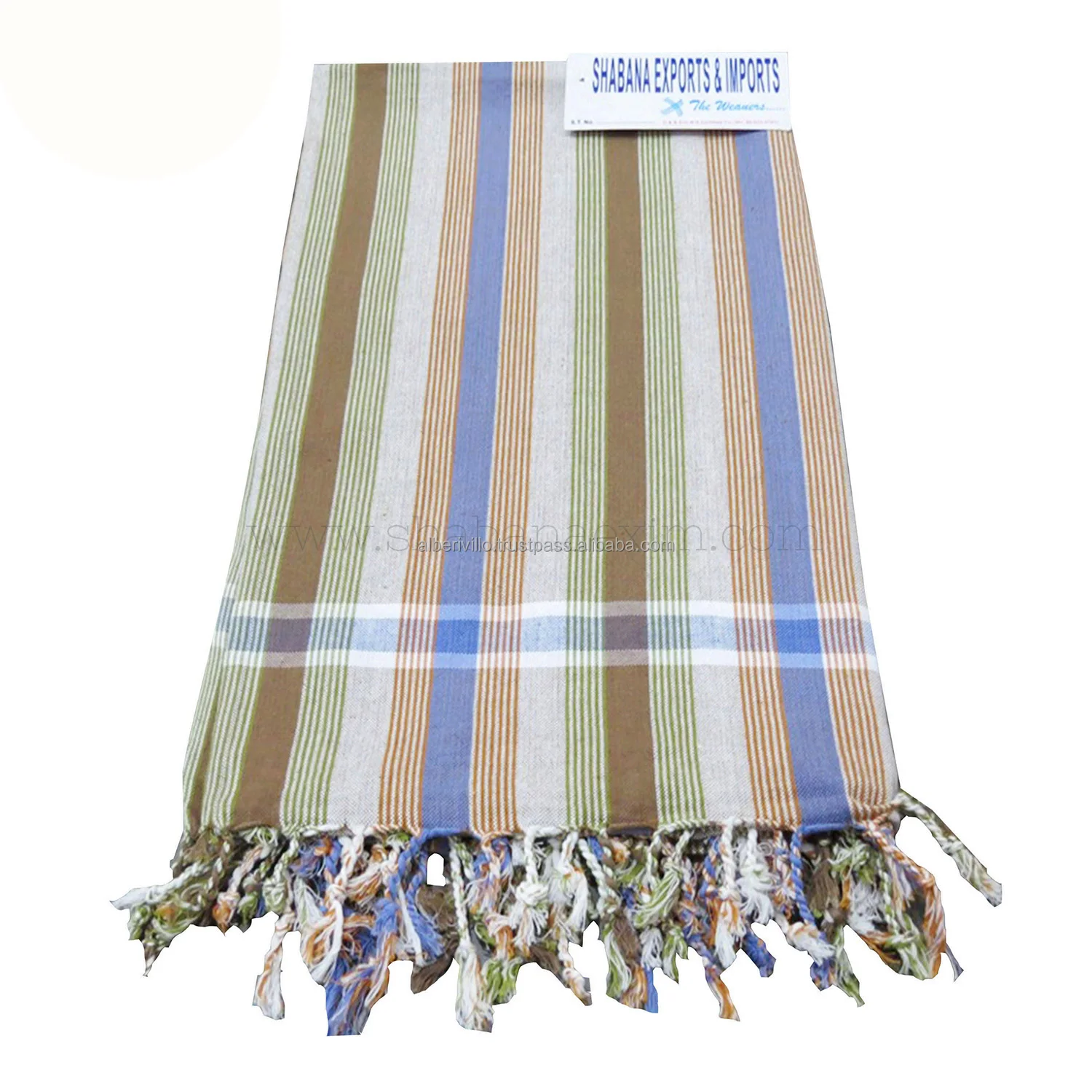 Square  Beach Embroidered Towel Kenyan Sarong Kikoy with Different Styles Multi Striped Kikoy Beach Towels from Indian Supplier