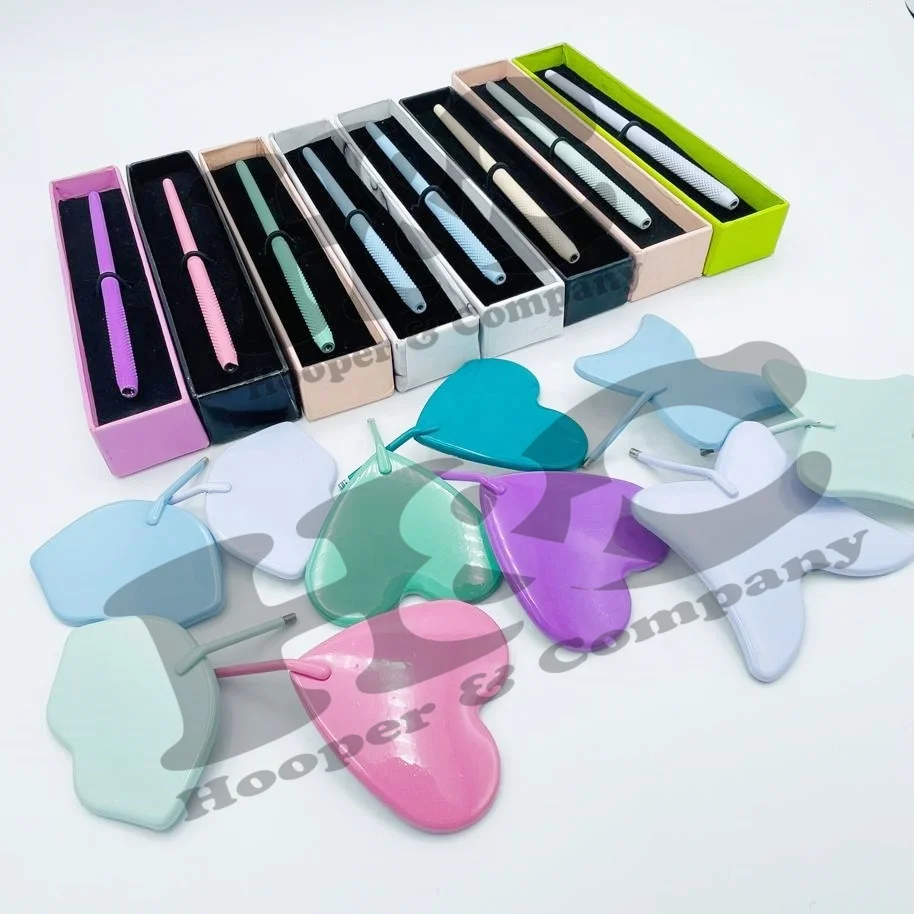 Custom Heart Style Hand Held Makeup Mirror Eyelash Makeup Mirror With Logo Wholesale Custom Logo High Quality Regular Sale