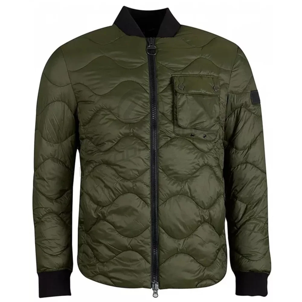 Custom winter warm two tone color block padded bubble down puffer jacket for men
