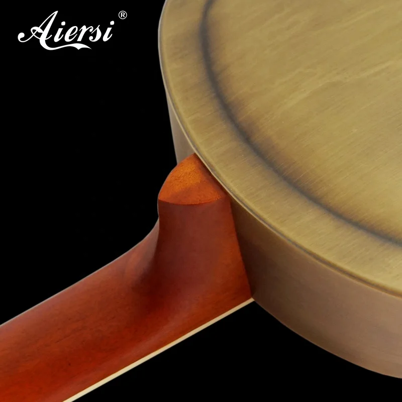 China Aiersi Brand Duolian Style metal Brass Bell Body Blues Slide Resonator guitar good quality for player musical instruments