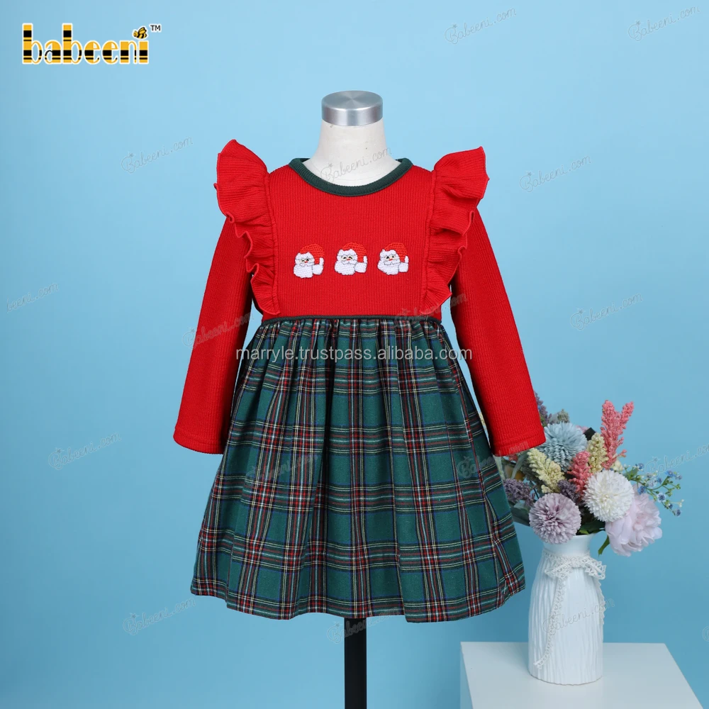 Embroidery Crochet Long Sleeve Dress Christmas Nutcracker For girls ODM wholesale smocked clothing girls smocked dresses- BB3243