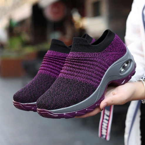 Ladies, girls and elderly shoes, outdoor fashionable slip-on slip-on slip-ons for walking in the park, casual shoes, breathable