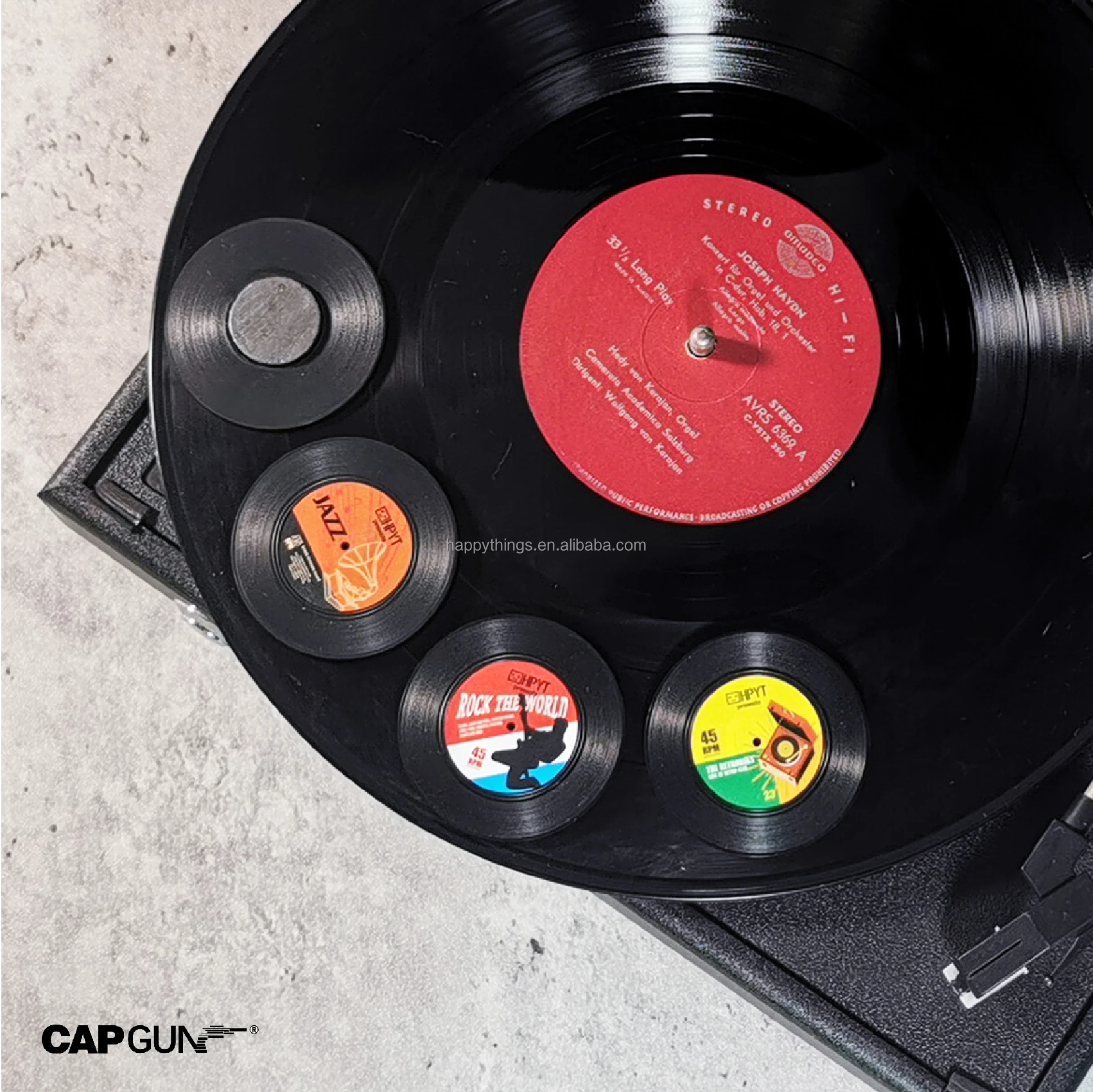 6PCS Factory Direct Novelty Souvenirs Retro Vinyl CD Record Magnetic Fridge Round Magnet