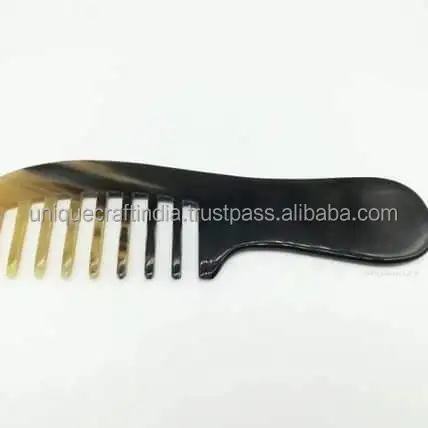 Organic Horn Comb Indian Handcrafted 100% Natural Ox Color Horn Comb by Unique Craft india