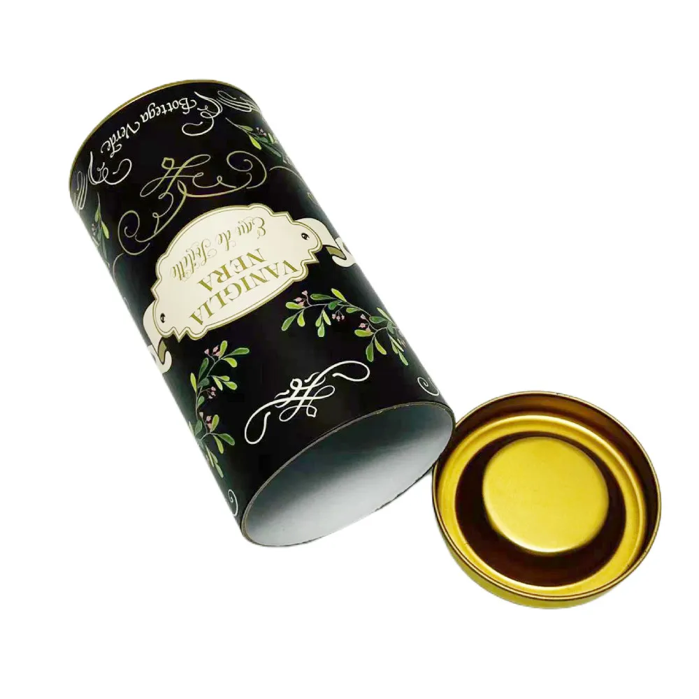 2024 New Design Custom Logo Metal Round Tea Tins Food Grade Wholesale Tea Canister Packaging Tin Cans For Tea