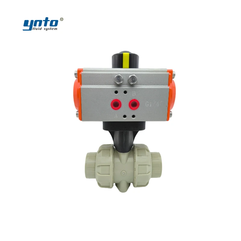 YNTO Pneumatic double acting PPH ball valve Socket type